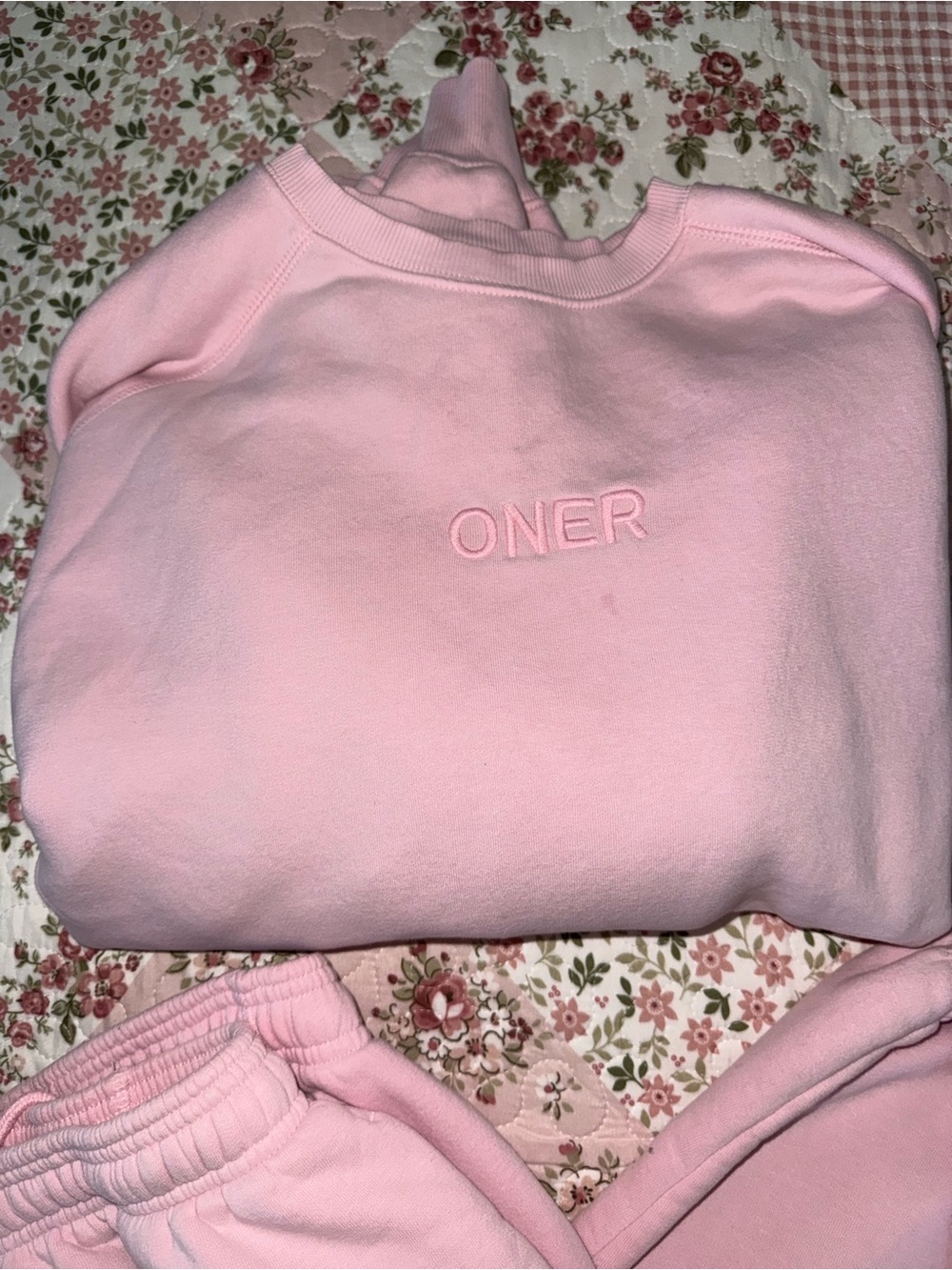Oner Active Soft Pink Track Set Sweatshirt